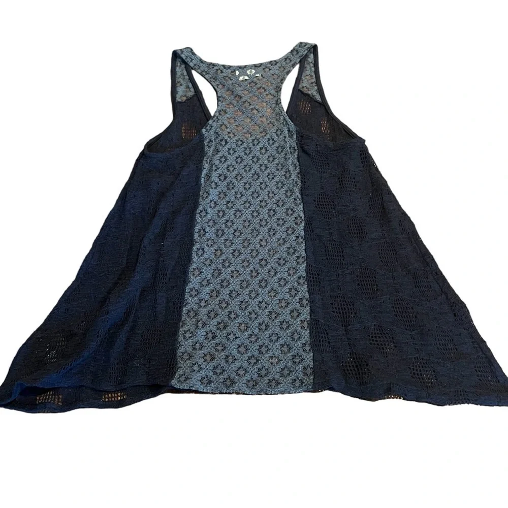 Deletta Women’s Blue Lace Racerback Tank Top Size Small - Picture 2 of 6
